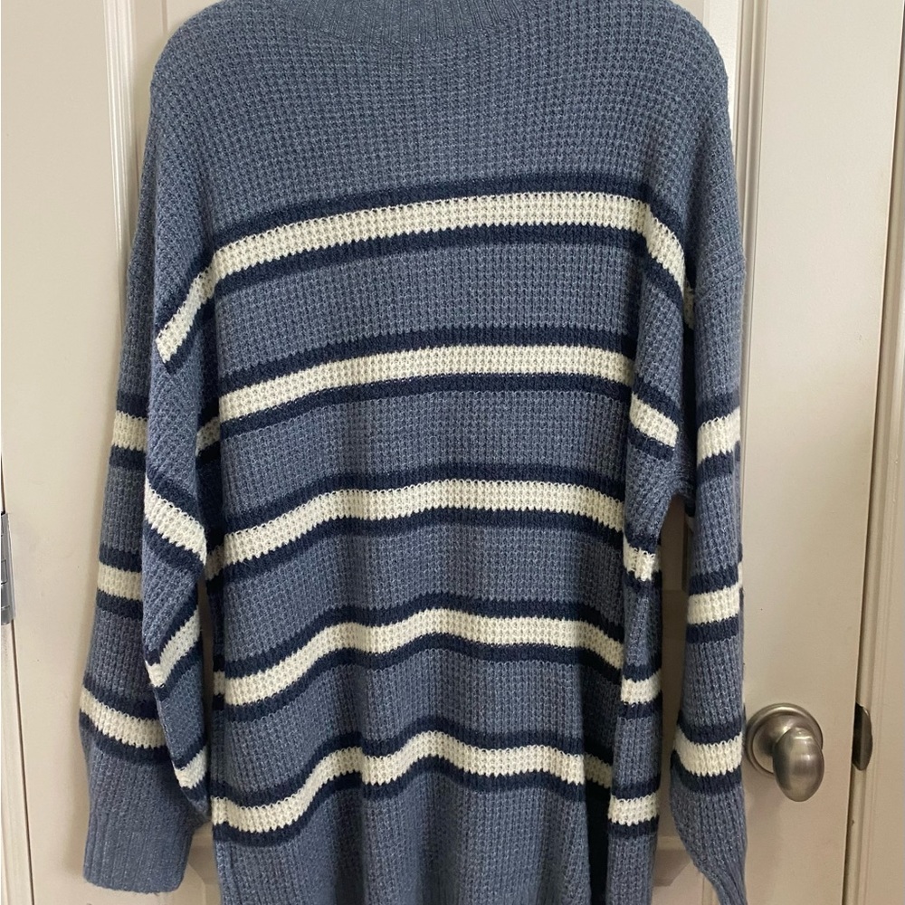 American Eagle tunic v neck striped sweater Sz M - Picture 2 of 5